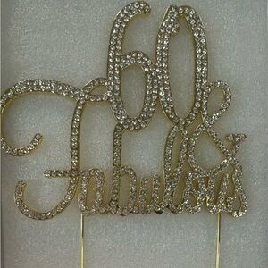 60 cake toppers glittering